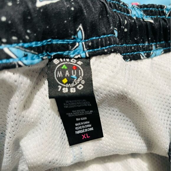 Since Maui swimming trunk novelty sharks waves pockets summer beach men’… - Picture 8 of 8